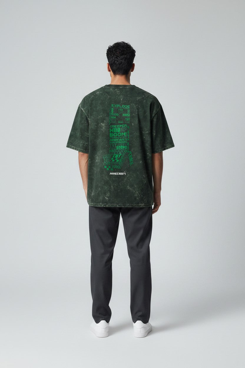 Acid Washed Oversized Creeper Tee